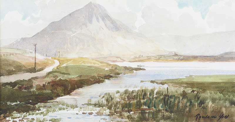 Rowland Hill, RUA - ERRIGAL, DONEGAL - Watercolour Drawing - 4.5 x 9 inches - Signed