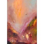 Carol Ann Waldron - BEAUTY BELOW - Oil on Board - 6.5 x 4.5 inches - Signed