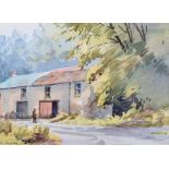 Aylmer E. Armstrong - OLD BUILDINGS NEAR KERRYKEEL, DONEGAL - Watercolour Drawing - 5.5 x 7 inches -