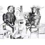 Pablo Picasso - THE CIRCUS COUPLE - Black & White Print - 9 x 12 inches - Unsigned