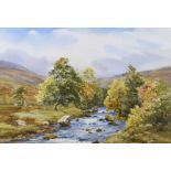 Robert Egginton - AUTUMN ON THE DUN RIVER - Watercolour Drawing - 14 x 20 inches - Signed