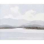 Desmond Turner, RUA - STILLL WATER ON THE LOUGH - Oil on Canvas - 20 x 24 inches - Signed