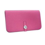 HERMES 'DOGON DUO' LADY'S WALLET IN COLOUR 'ROSE POURPRE'