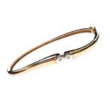 9CT GOLD DIAMOND BANGLE