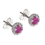 18CT GOLD RUBY AND DIAMOND EARRINGS