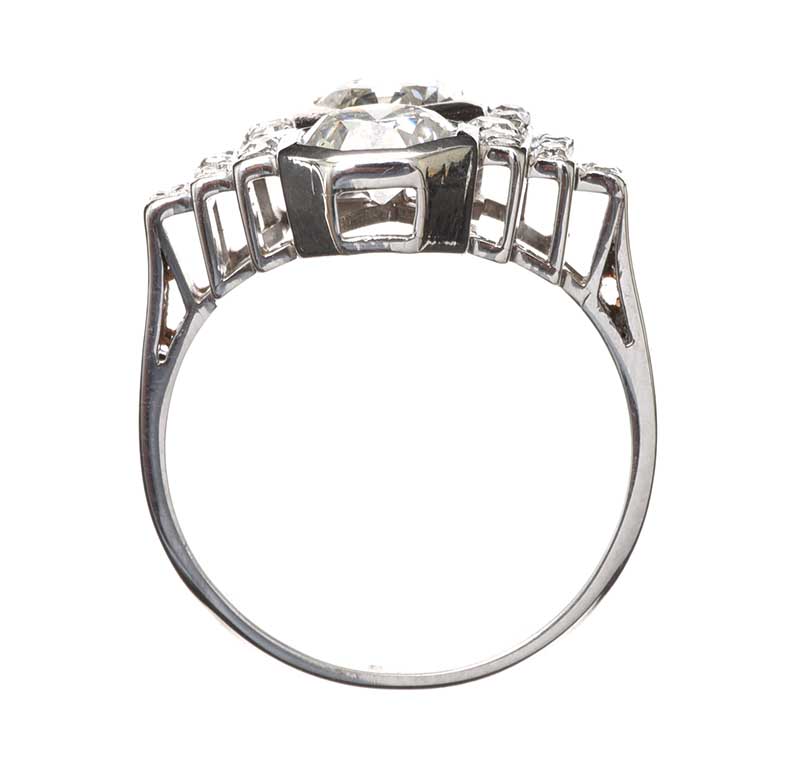 FRENCH ART DECO 18CT WHITE GOLD DIAMOND RING - Image 3 of 3