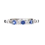 18CT WHITE GOLD SAPPHIRE AND DIAMOND RING