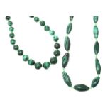 TWO MALACHITE STRANDS