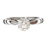 18CT WHITE GOLD DIAMOND SOLITAIRE RING