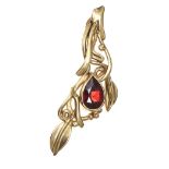 9CT GOLD GARNET PENDANT