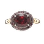 POMELLATO 18CT GOLD PLATED STERLING SILVER RED STONE RING