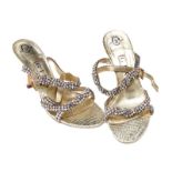 GINA METALLIC SANDALS WITH CRYSTALS