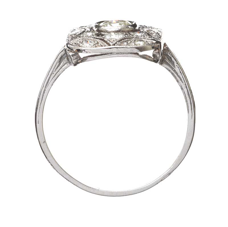 PLATINUM DIAMOND RING IN THE STYLE OF ART DECO - Image 3 of 3