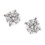 18CT WHITE GOLD DIAMOND STUD EARRINGS