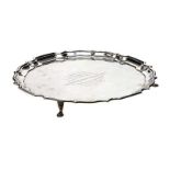 STERLING SILVER SALVER WITH ENGRAVING