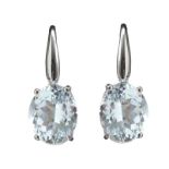 18CT WHITE GOLD AQUAMARINE EARRINGS