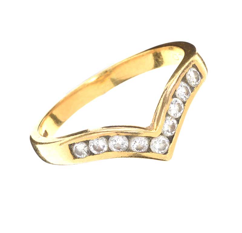 18CT GOLD DIAMOND WISHBONE RING