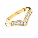 18CT GOLD DIAMOND WISHBONE RING