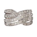 9CT WHITE GOLD DIAMOND TWIST RING