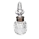 CUT GLASS SILVER TOPPED PERFUME BOTTLE