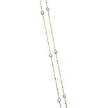 18CT GOLD DIAMOND NECKLACE IN THE STYLE OF TIFFANY