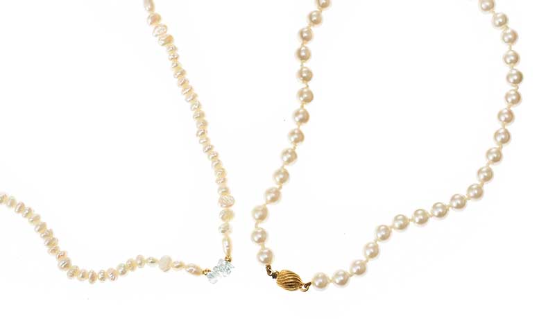 TWO PEARL NECKLACES