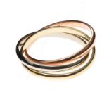 14CT GOLD 'TRINITY' RING IN THE STYLE OF CARTIER