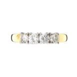 18CT GOLD DIAMOND FOUR STONE RING