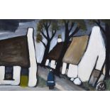 Irish School - IRISH COTTAGES - Oil on Board - 16 x 24 inches - Signed