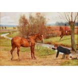 George Goodwin Kilburne, RI ROI RMS- BETTER LUCK NEXT TIME - Oil on Board - 7 x 10 inches - Signed