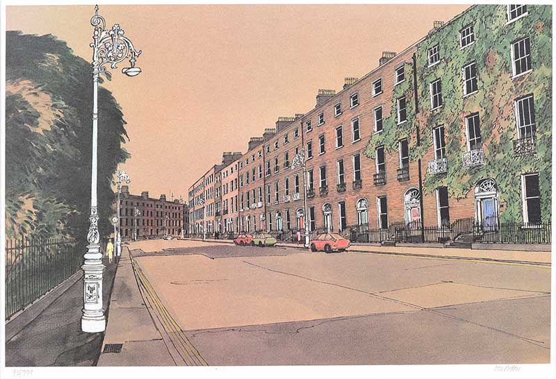 Eric Patton, RHA - DUBLIN STREET - Limited Edition Coloured Print (73/999) - 12 x 19 inches -