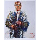 J.B. Vallely - JOHNNY DORAN - Limited Edition Coloured Print (112/150) - 15 x 12 inches - Signed