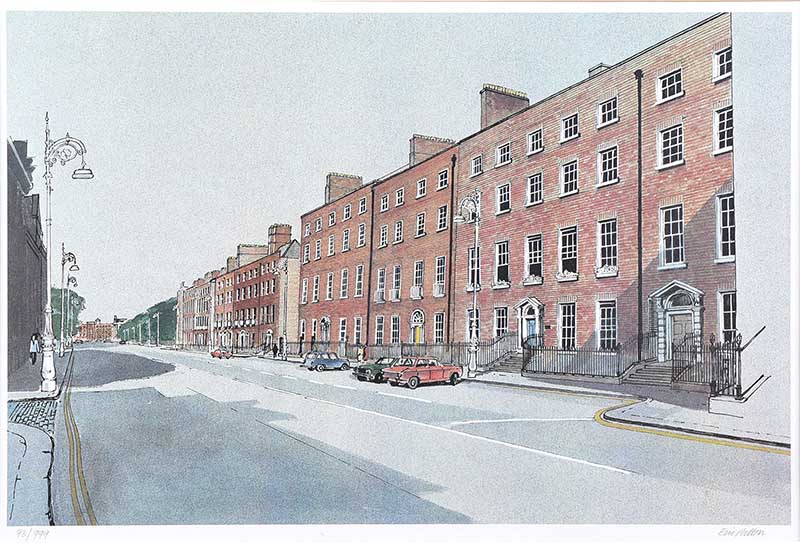 Eric Patton, RHA - DUBLIN STREET - Limited Edition Coloured Print (73/999) - 12 x 19 inches - Signed