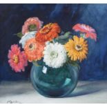 Wycliffe Egginton, RI RCA - STILL LIFE, FLOWERS IN A VASE - Watercolour Drawing - 13 x 13 inches -