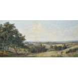 John Faulkner, RHA - SUMMER LANDSCAPE - Watercolour Drawing - 19 x 39 inches - Signed