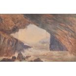 Andrew Nicholl, RHA - PIGEON CAVE, LOUGH SWILLY - Watercolour Drawing - 9 x 13 inches - Signed