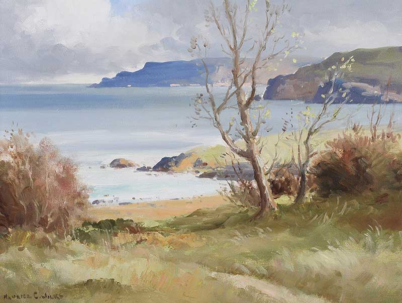 Maurice Canning Wilks, ARHA RUA - CUSHENDUN BAY, COUNTY ANTRIM - Oil on Canvas - 14 x 18 inches -