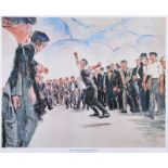 J.B. Vallely - THE ARMAGH BULLET THROWER - Limited Edition Coloured Print (177/200) - 16 x 20 inches