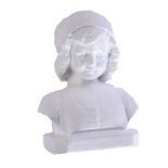 Sophia Rosamund Praeger, HRHA HRUA - SMILING GIRL - Painted Moulded Plaster Sculpture - 8 x 5 inches