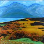 David Wilson - ROYAL COUNTY DOWN GOLF COURSE - Oil on Canvas - 31.5 x 31.5 inches - Signed
