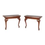 PAIR OF ANTIQUE MAHOGANY CONSOLE TABLES