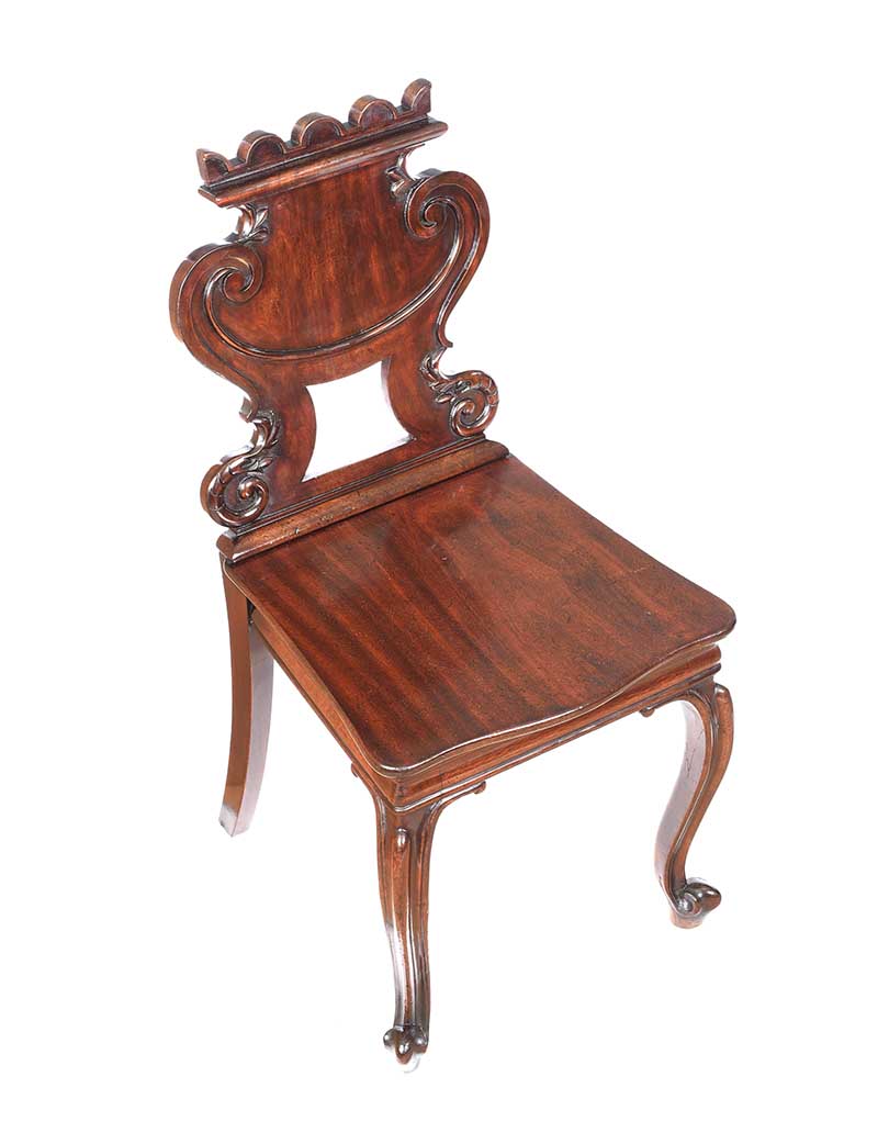 VICTORIAN MAHOGANY HALL CHAIR - Image 3 of 6