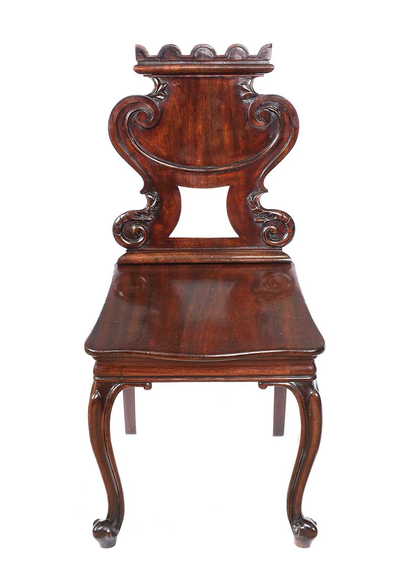 VICTORIAN MAHOGANY HALL CHAIR - Image 4 of 6