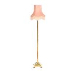 BRASS STANDARD LAMP & SHADE