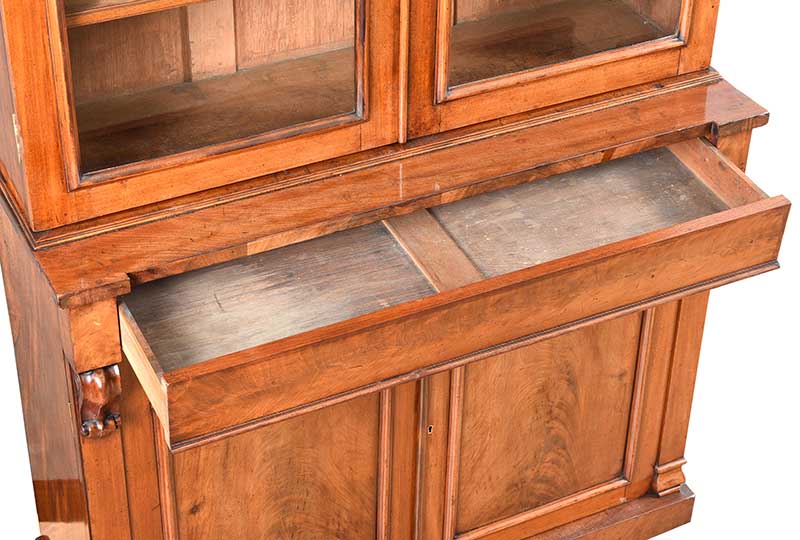 VICTORIAN MAHOGANY TWO DOOR BOOKCASE - Image 5 of 8