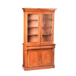 VICTORIAN MAHOGANY TWO DOOR BOOKCASE