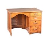 ANTIQUE OAK SINGLE PEDESTAL DESK