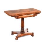 WILLIAM IV ROSEWOOD TURN OVER LEAF CARD TABLE