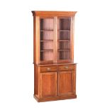 EDWARDIAN MAHOGANY TWO DOOR BOOKCASE