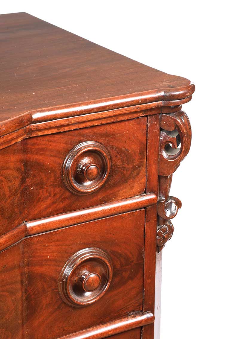 ANTIQUE MAHOGANY BOW FRONT CHEST OF DRAWERS - Image 2 of 8